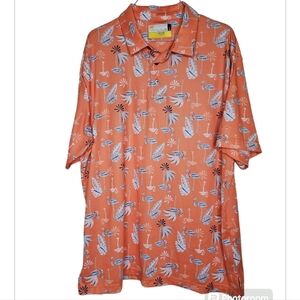 Nicklaus Eco Choice Men's Flamingo Performance Golf Polo Shirt Size L